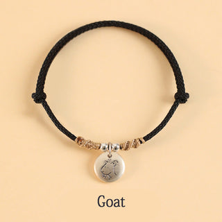 Buddha Gift Handmade 999 Sterling Silver Year of the Dragon Cute Chinese Zodiac Luck Braided Bracelet