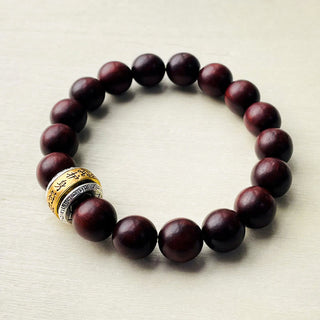 Buddha Gift Small Leaf Red Sandalwood Amulet Protection Bracelet