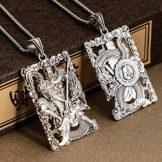 Buddha Gift Guan Gong Dragon Auspicious Clouds Wealth Necklace Pendant