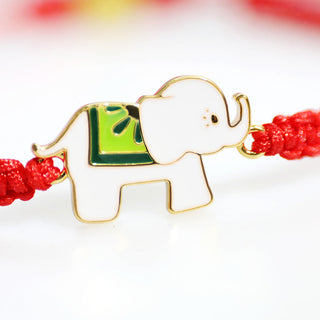Buddha Gift Tibetan Handmade 925 Sterling Silver Lucky Elephant Red String Bracelet
