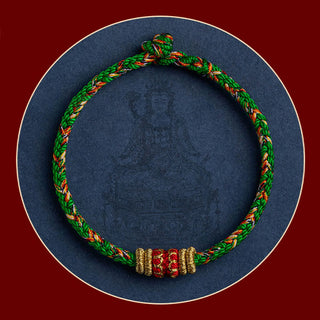 Buddha Gift Tibet Handmade Chinese Zodiac Natal Buddha Luck Strength Braided String Bracelet