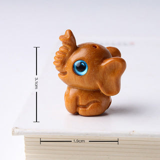 Buddha Gift Sandalwood Small Leaf Red Sandalwood Green Sandalwood Lucky Mini Elephant Carved Protection Decoration