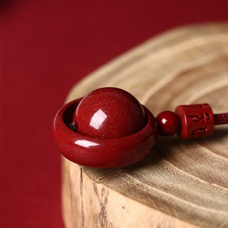 Buddha Gift Cinnabar Om Mani Padme Hum PiXiu Blessing Lucky Bead Necklace Pendant