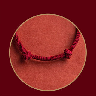 Buddha Gift 925 Sterling Silver Fu Character Blessing Handmade Braided Bracelet