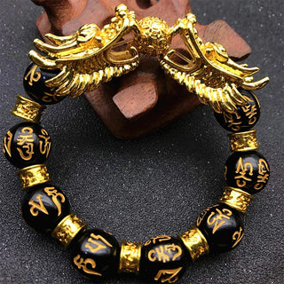 Buddha Gift Double Dragon Wealth Protection Bracelet