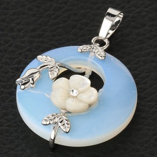 Buddha Gift Various Crystal Amethyst Green Aventurine Flower Healing Necklace Pendant