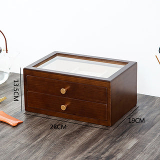 Buddha Gift Retro Solid Wood Jewelry Box Jewelry Storage Box With Drawer