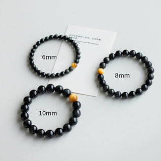 Buddha Gift Natural Rainbow Obsidian Tiger Eye Positive Love Bracelet