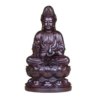 Buddha Gift Avalokitesvara Ebony Lotus Harmony Blessing Home Decoration