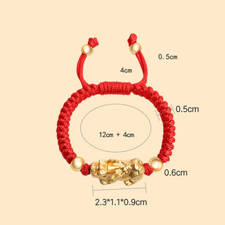 Buddha Gift 999 Sterling Silver PiXiu Wealth King Kong Knot String Braided Kids Child Bracelet