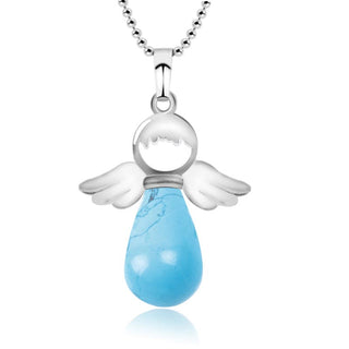 Buddha Gift Little Angel Wings Natural Crystal Luck Necklace Pendant