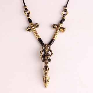 Buddha Gift Tibetan Ganesh Ganpati Elephant God of Wealth Dorje Vajra Spiritual Power Necklace Pendant