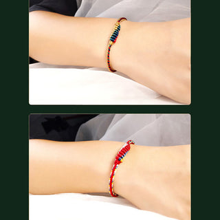 Buddha Gift Tibetan Handmade Eight Thread Peace Knot Prayer Wheel Braided Protection Bracelet
