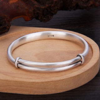 Buddha Gift 999 Sterling Silver Koi Fish Lotus Wealth Luck Bracelet Bangle