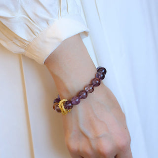 Buddha Gift Purple Phantom Copper Gold-plated Dragon Wisdom Bracelet