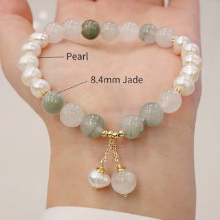 Buddha Gift Natural Pearl Jade Healing Sincerity Bracelet
