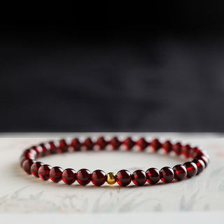 Buddha Gift 999 Gold Koi Fish Natural Garnet Protection Bracelet