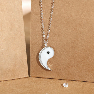Buddha Gift 925 Sterling Silver Yin Yang Symbol Harmnoy Necklace Pendant