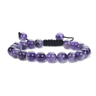 Buddha Gift Natural Healing Power Gemstone Crystal Beads Unisex Adjustable Macrame Bracelet