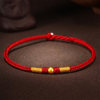 Buddha Gift 999 Gold Beads Luck King Kong Knot Handmade Braided Protection Bracelet