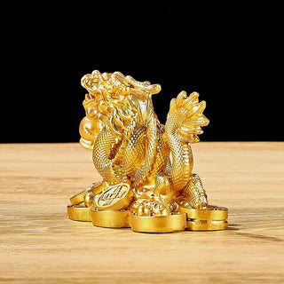 Buddha Gift Feng Shui Dragon Copper Coin Wealth Success Luck Decoration