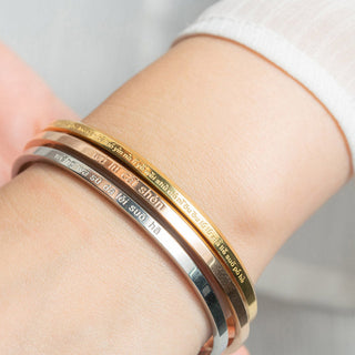Buddha Gift Six True Words Engraving Titanium Steel Blessing Protection Bracelet