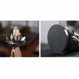 Buddha Gift Buddha Avalokitesvara Chenrezig Ksitigarbha Ceramic Lotus Blessing Backflow Incense Burner