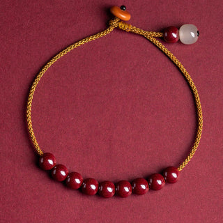 Buddha Gift Natural Cinnabar Beaded Blessing Handmade Bracelet