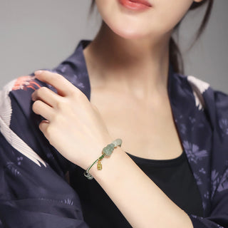 Buddha Gift Natural Hetian Jade PiXiu Luck Fu Character String Bracelet