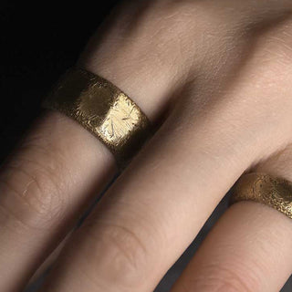 Buddha Gift Tibetan Simple Design Copper Brass Frosted Wealth Ring