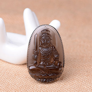 Buddha Gift Chinese Zodiac Obsidian Protection Necklace