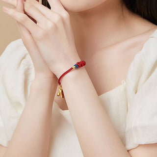 Buddha Gift 925 Sterling Silver Koi Fish Charm Wealth Success Braided Bracelet