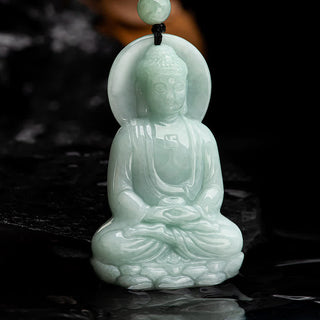 Buddha Gift Amitabha Buddha Jade Amulet Compassion String Necklace