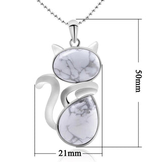 Buddha Gift Cat Pattern Natural Crystal Protection Necklace Pendant