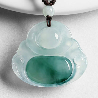Buddha Gift Cyan Jade Luck Necklace Pendant