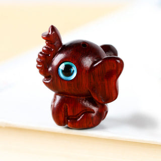 Buddha Gift Sandalwood Small Leaf Red Sandalwood Green Sandalwood Lucky Mini Elephant Carved Protection Decoration