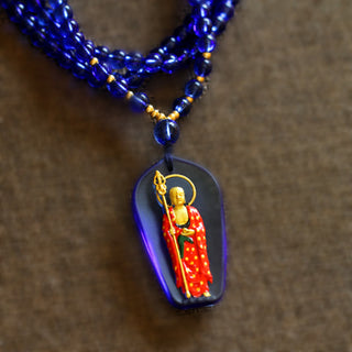 Buddha Gift Ksitigarbha Buddha Liuli Crystal Compassion Amulet Necklace Pendant
