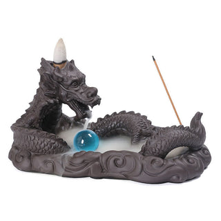 Buddha Gift Dragon Playing Ball Flower Protection Incense Burner Decoration