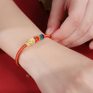 Buddha Gift 999 Sterling Silver Luck Year Of The Dragon Colorful Rope Bracelet
