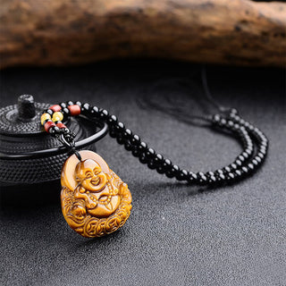 Buddha Gift Tiger's Eye Laughing Buddha Blessing Necklace