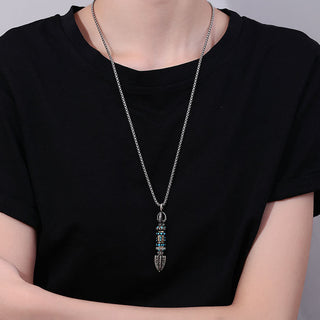 Buddha Gift Tibetan Om Mani Padme Hum Protection Wealth Rotatable Necklace Pendant