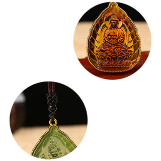 Buddha Gift Tibetan Buddha Liuli Crystal Serenity Necklace Pendant