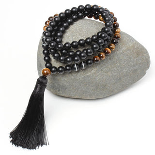 Buddha Gift Black Onyx Tiger Eye Fortune Bracelet Tassel Necklace Pendant