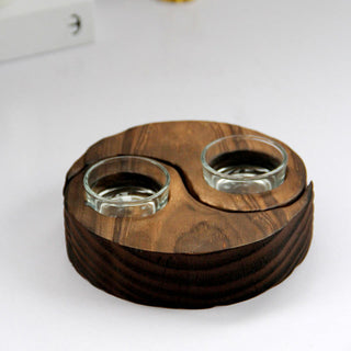 Buddha Gift Yin Yang Wood Candle Holder Meditation Rituals Use Items
