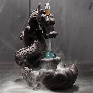 Buddha Gift Tibetan Dragon Protection Incense Burner Decoration