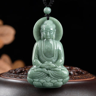 Buddha Gift Amitabha Buddha Jade Amulet Compassion String Necklace