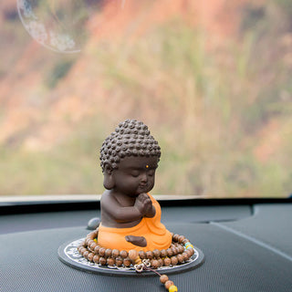 Buddha Gift Small Buddha Serenity Purple Clay Home Desk Decoration