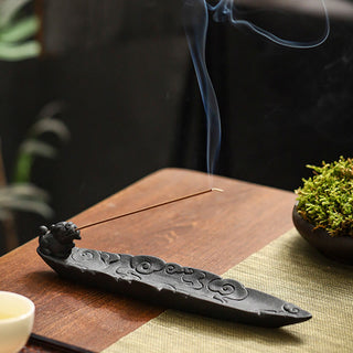 Buddha Gift Auspicious Clouds Pixiu Healing Ceramic Stick Incense Burner Decoration