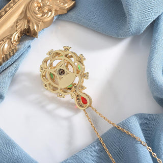 Buddha Gift Cyan Jade Red Crystal Luck Necklace