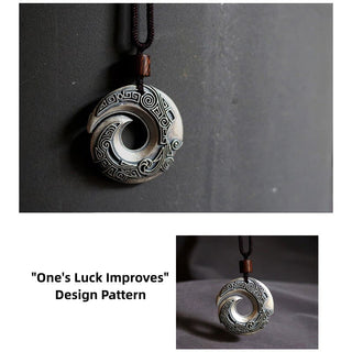 Buddha Gift One's Luck Improves Design Pattern Copper Luck Necklace Pendant
